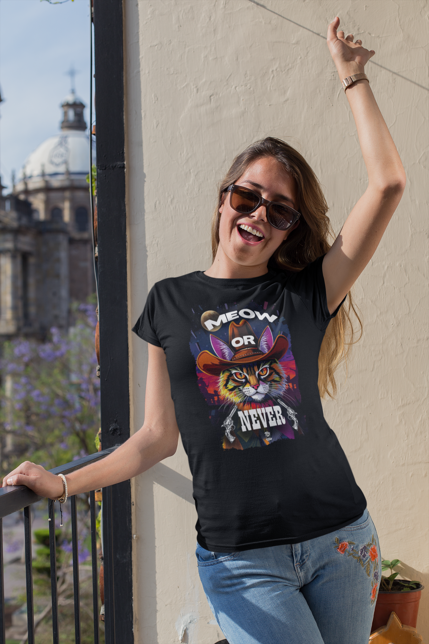 MEOW OR NEVER - Premium Unisex Crewneck T-shirt
