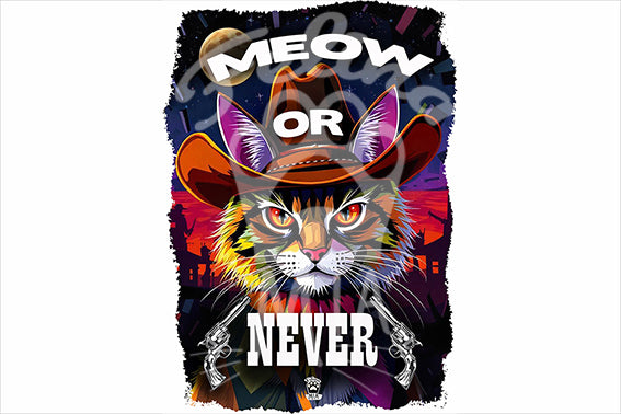 MEOW OR NEVER - Premium Unisex Crewneck T-shirt