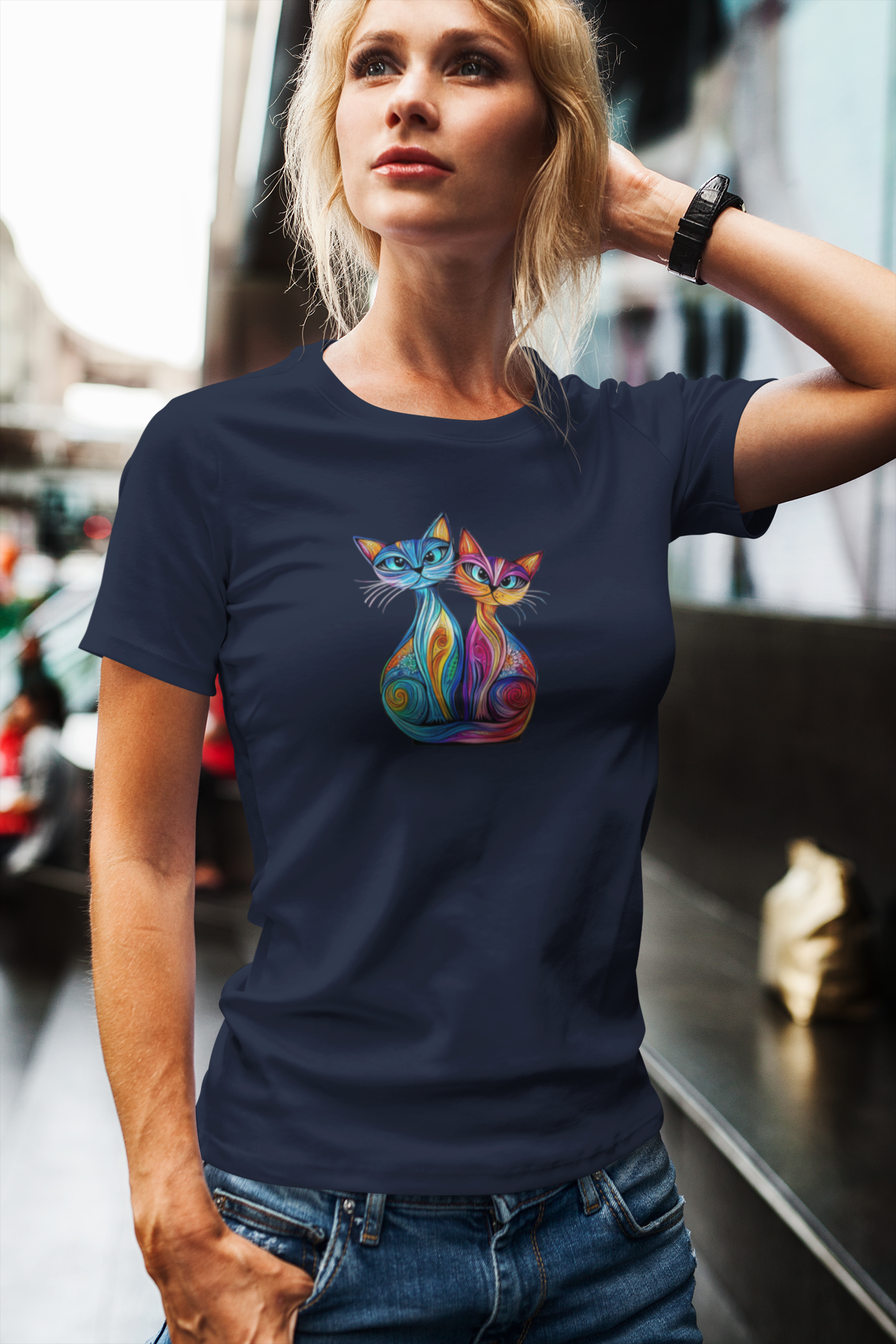 VITRALCAT DOUBLE - Classic Womens Crewneck T-shirt