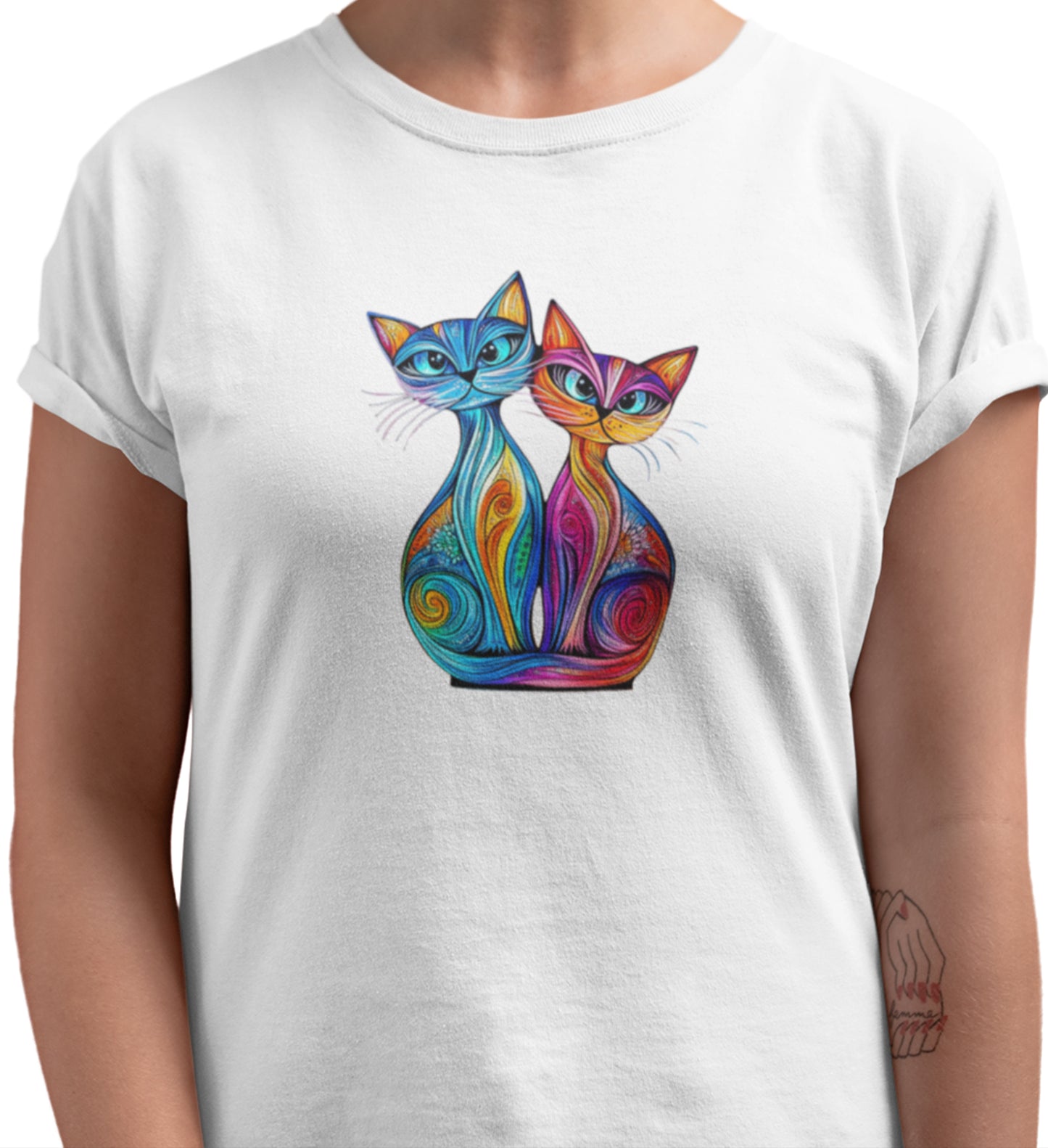 VITRALCAT DOUBLE - Classic Womens Crewneck T-shirt