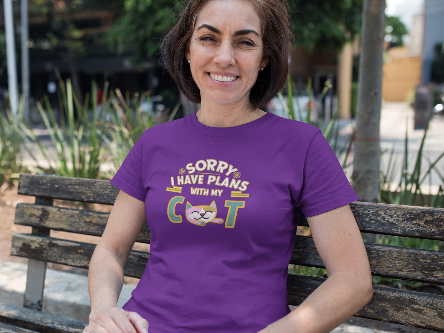 Casual outfit with Sorry I Have Plans With My Cat T-Shirt β witty unisex tee for cat lovers who choose cats over people