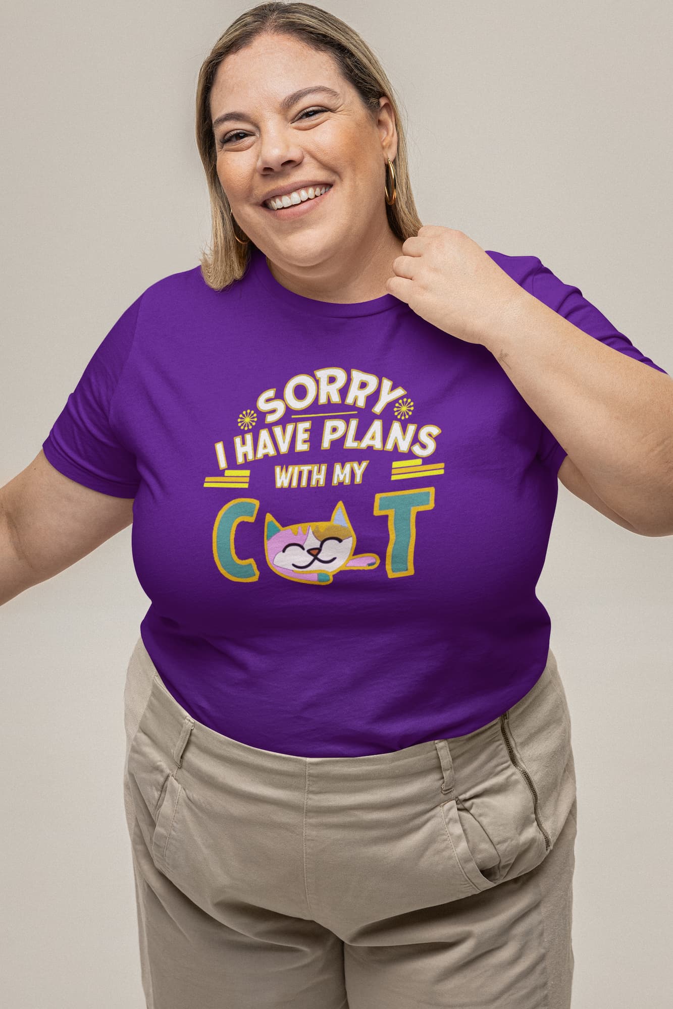 Casual outfit with Sorry I Have Plans With My Cat T-Shirt β witty unisex tee for cat lovers who choose cats over people