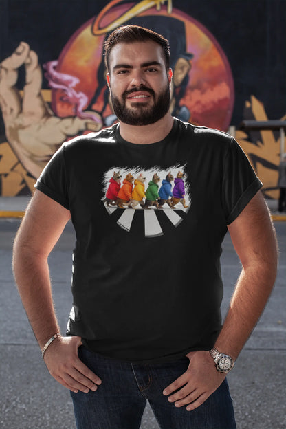 Person wearing Beat Maker Cat unisex T-shirt at music event – stylish cat lover tee with colorful DJ design and pride-inspired vibes.