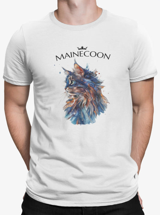 Close-up of the 'Majestic Mane – The Maine Coon Edition' print highlighting the textured brushstrokes, artistic color blending, and fine details of the cat’s mane.