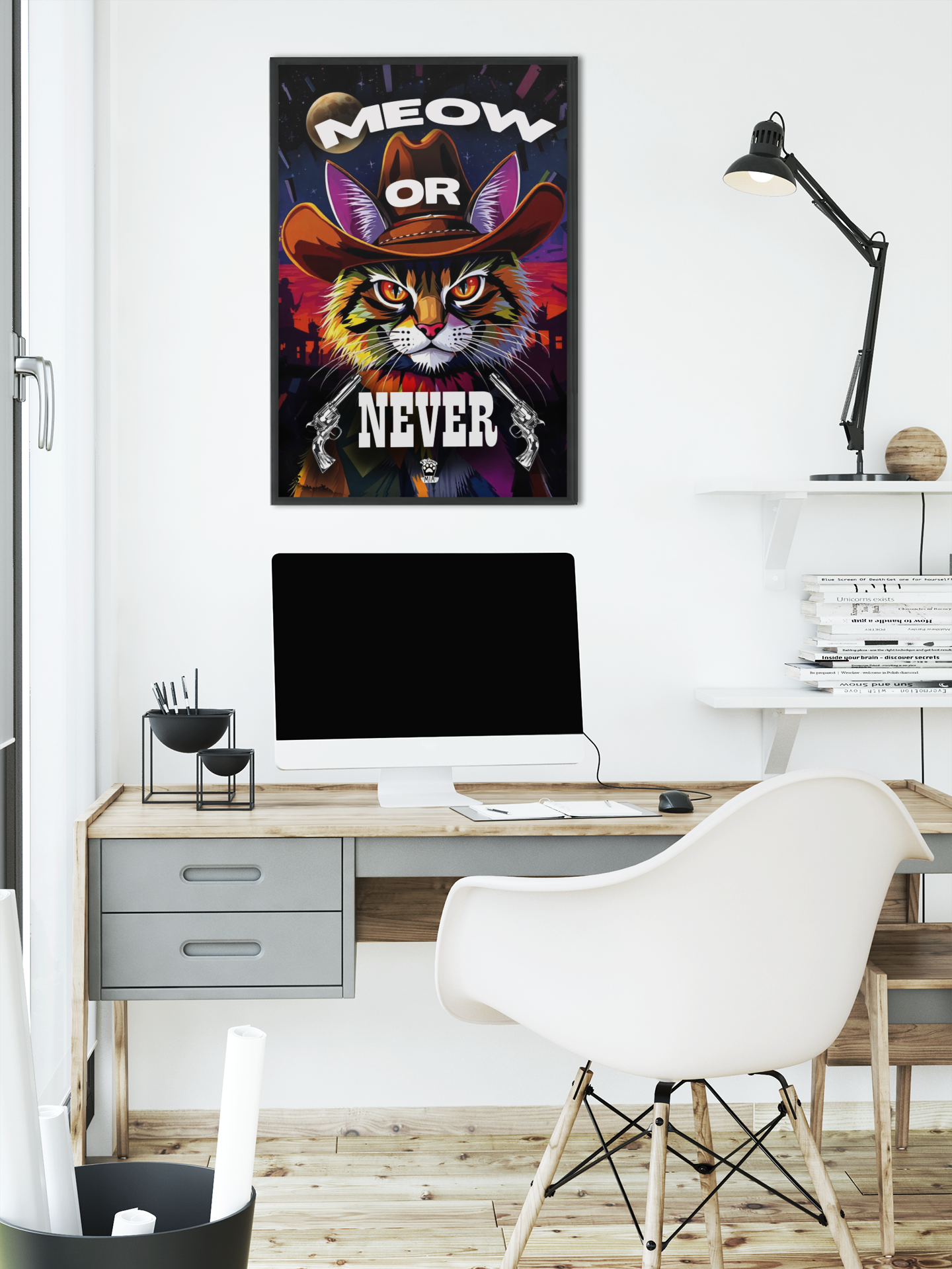 MEOW OR NEVER - Premium Semi-Glossy Paper Poster 45x60 cm / 18x24″