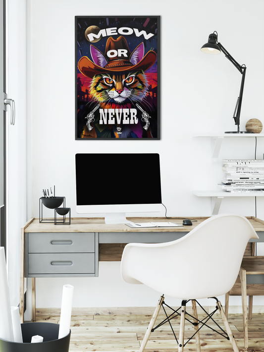 MEOW OR NEVER - Premium Semi-Glossy Paper Poster 45x60 cm / 18x24″