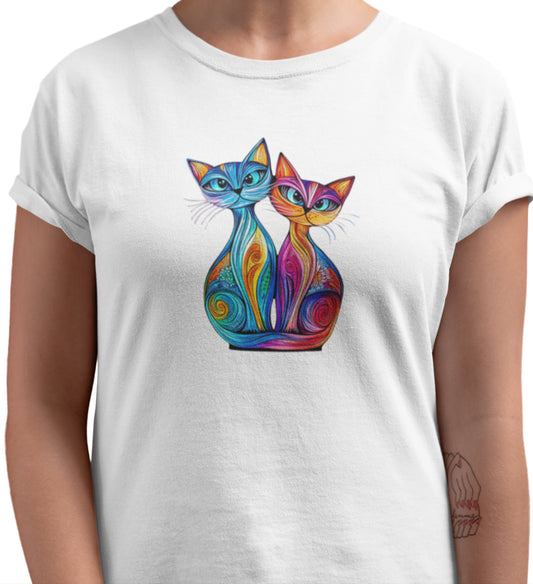 VITRALCAT DOUBLE - Classic Womens Crewneck T-shirt