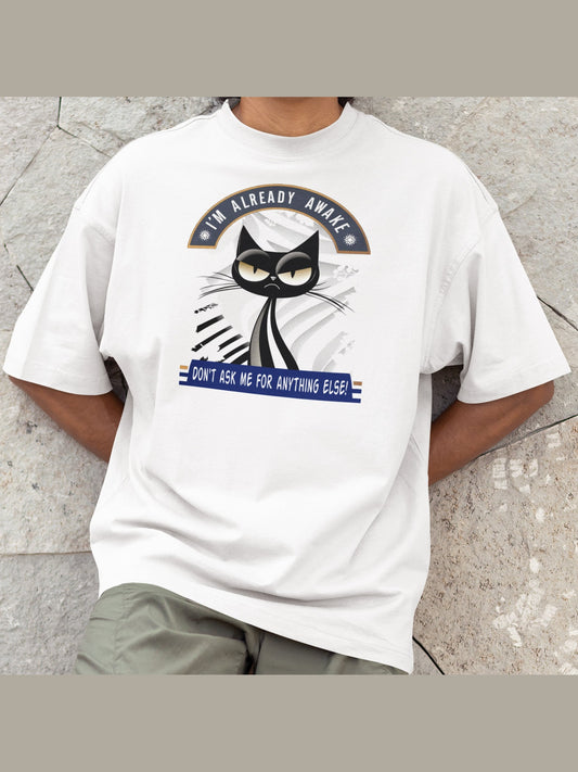 DON'T ASK ME - Men's Oversized Drop-Shoulder Crewneck T-Shirt