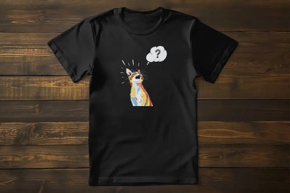 What? Funny Cat T-Shirt – minimalist humorous cat graphic, premium unisex tee.
