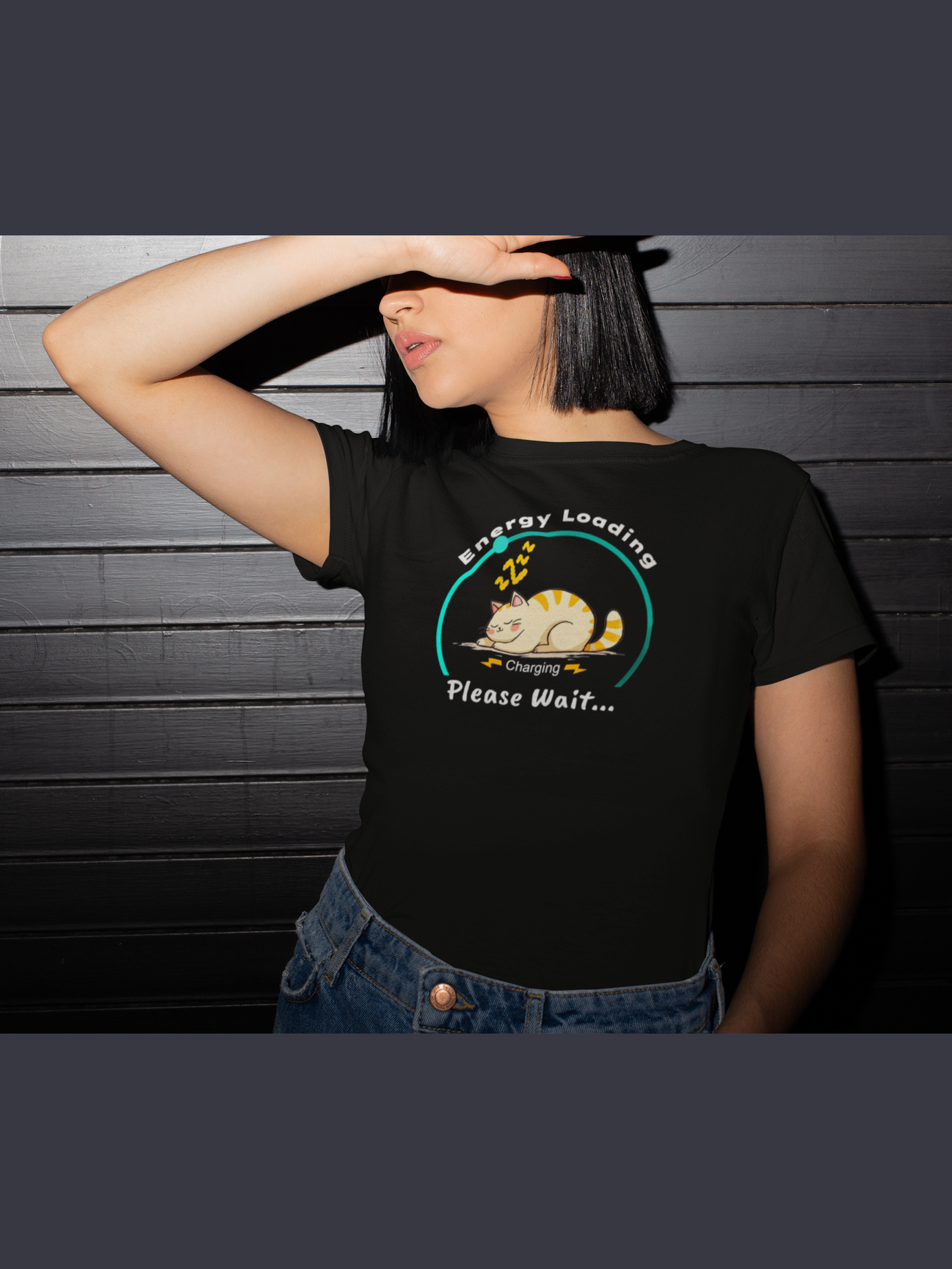 CHARGER CAT - Organic Unisex Crewneck T-shirt