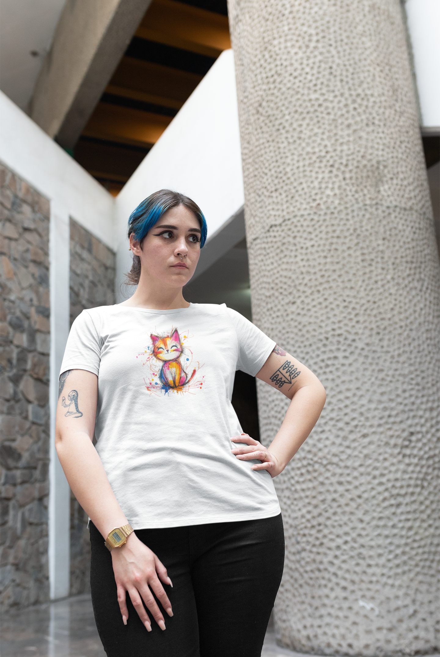 HAPPY COLORS - Classic Womens Crewneck T-shirt
