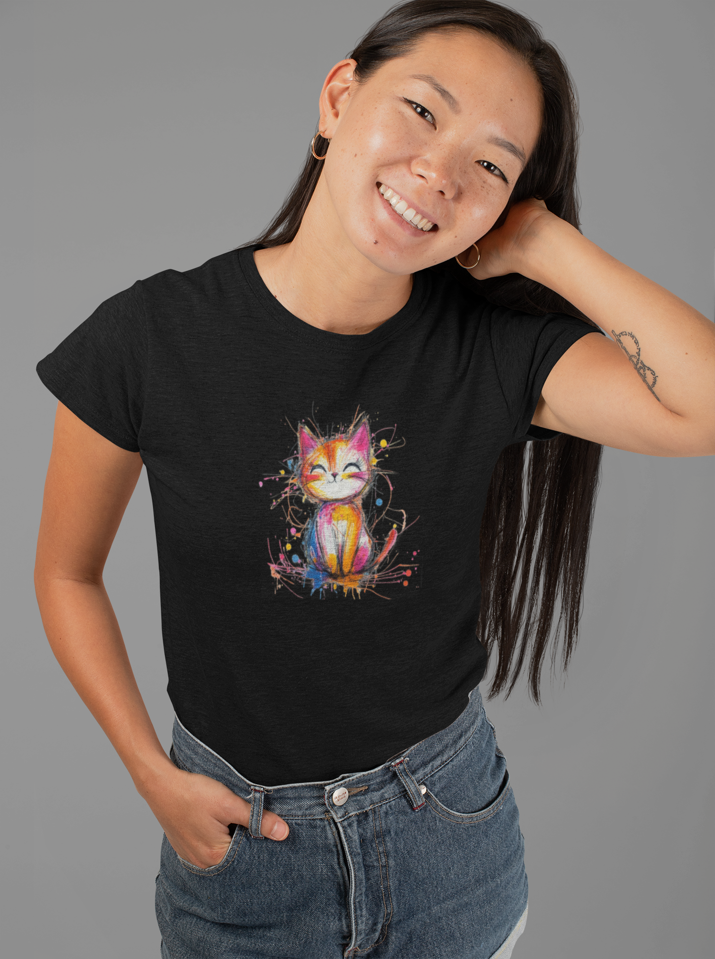 HAPPY COLORS - Classic Womens Crewneck T-shirt