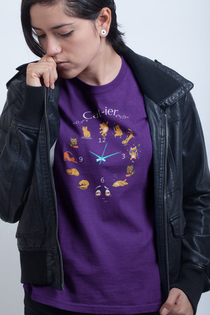 Casual outfit with Cat-ier Funny Cat Watch Parody T-Shirt – stylish unisex tee with humorous feline watch design.