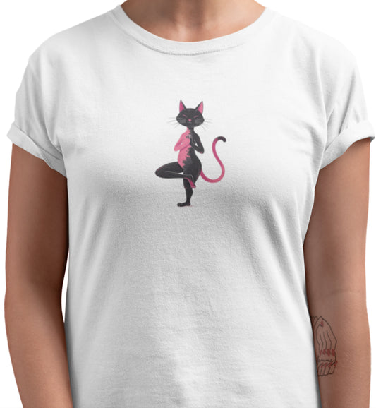 VRKASANA CAT - Classic Womens Crewneck T-shirt