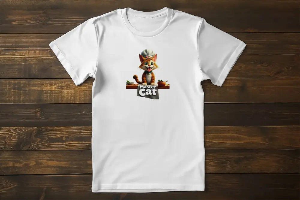 Master Cat Funny Chef Cat Lover T-Shirt – playful cat in chef hat design, unisex premium fit.