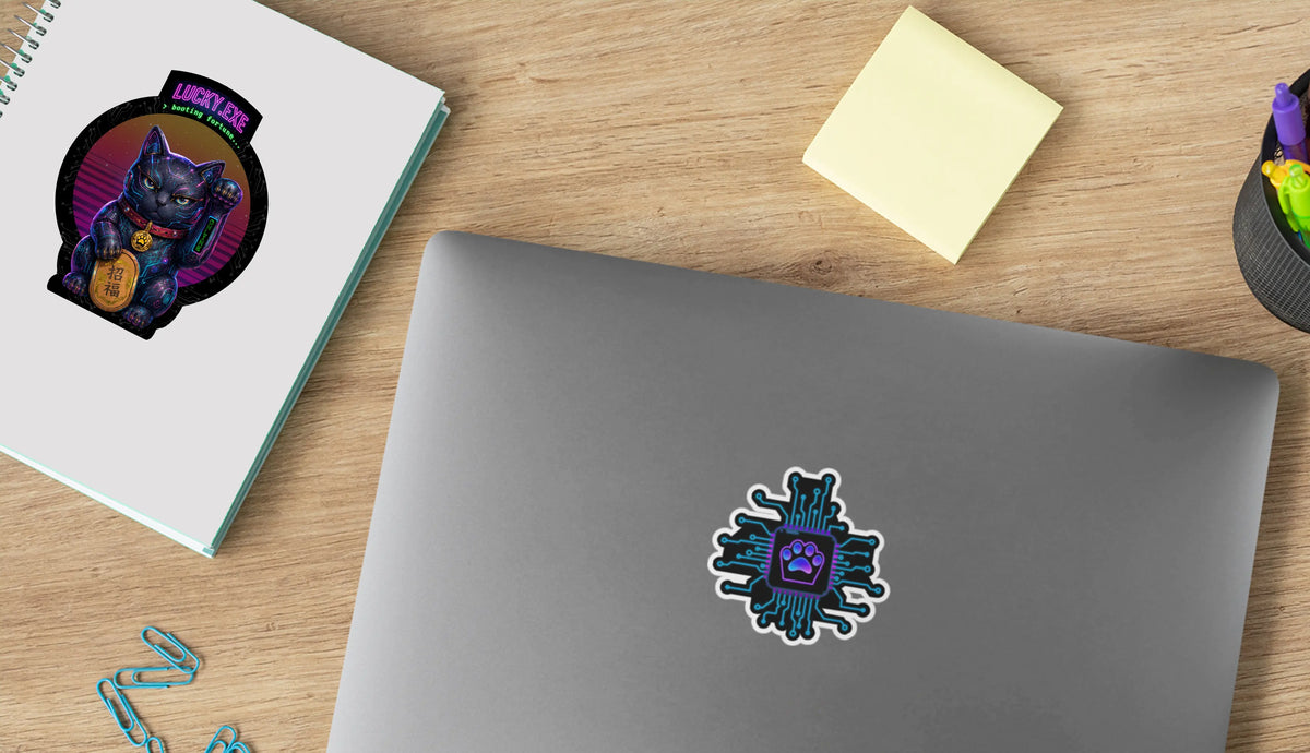 LUCKY.EXE DUO | Cyber Cat Sticker Set Felinamia
