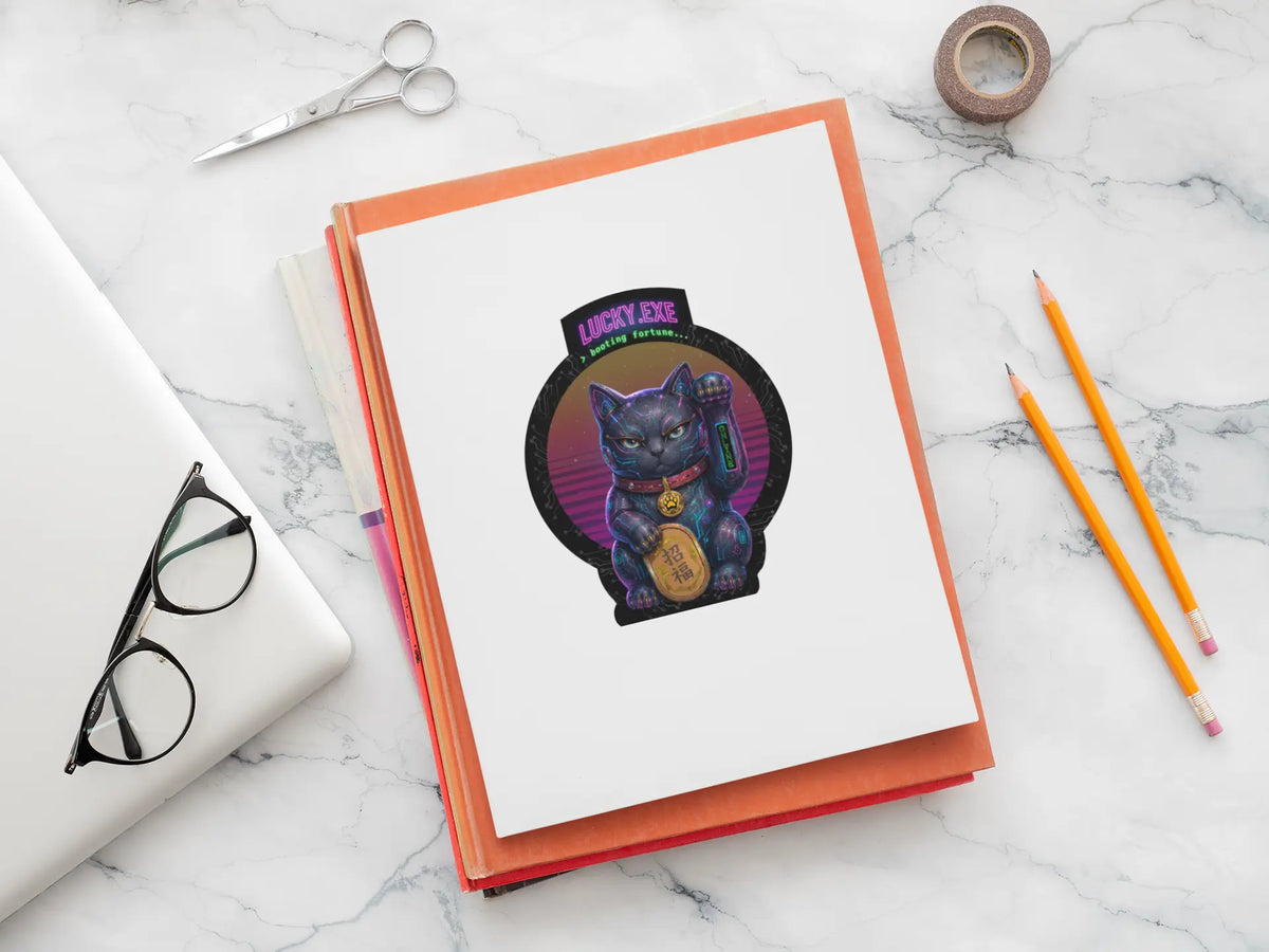 LUCKY.EXE DUO | Cyber Cat Sticker Set Felinamia